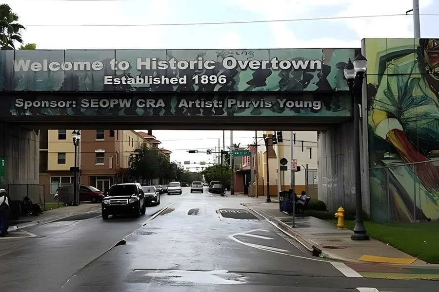 Overtown welcome sign